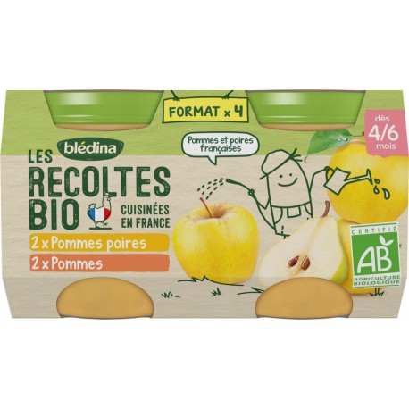 Bledina Dessert pour bébé pomme & poire LES RECOLTES Bio