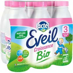 Lactel Eveil Lait bébé liquide bio de 10 mois à 3 ans