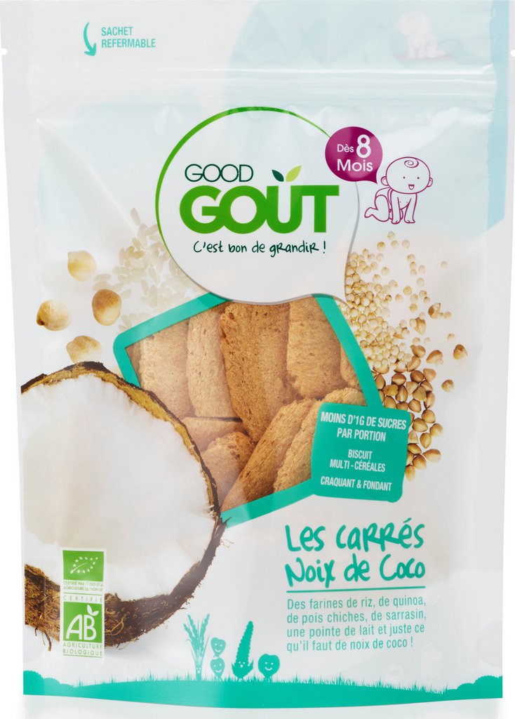 Good Goût Les Carrés dès 8 mois - Biscuits Bébé Bio