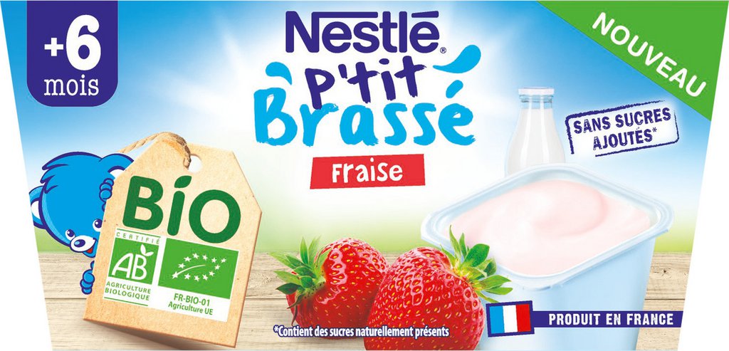 Nestlé Bébé - P'Tit Brassé - Fruits Rouges - Sans Sucres Ajoutés