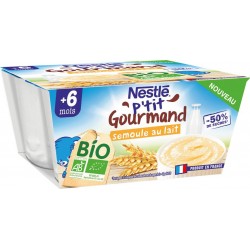 Nestlé P Tit Gourmand Dessert bébé semoule au lait P'TIT GOURMAND