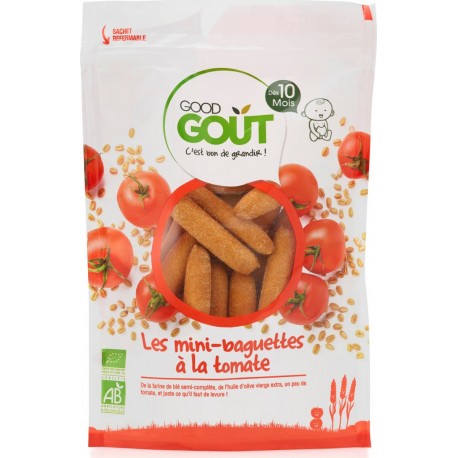 Good Gout Biscuits bébé dès 10 mois, mini-baguettes à la tomate bio