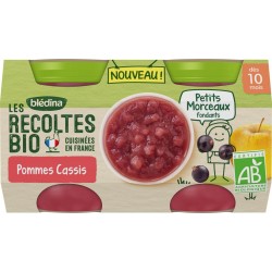 Bledina Dessert bébé Dès 10 Mois pommes cassis petits morceaux Bio