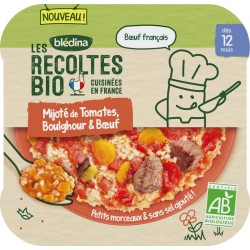 Bledina Repas bébé dès 12 mois mijoté de tomates, boulghour & bœuf LES RECOLTES Bio