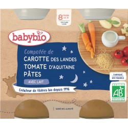 Babybio Petits pots bébé dès 8 mois, carotte tomate pâtes