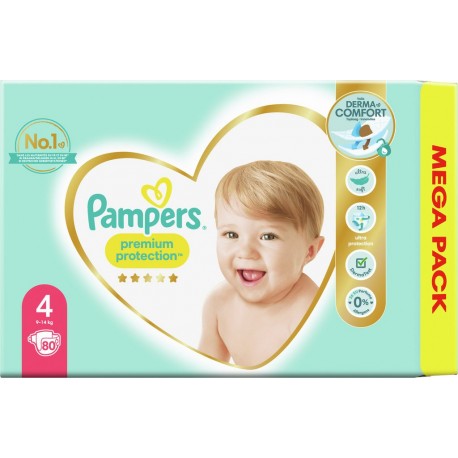 Pampers Couches bébé taille 4 : 9 - 14Kg premium protection