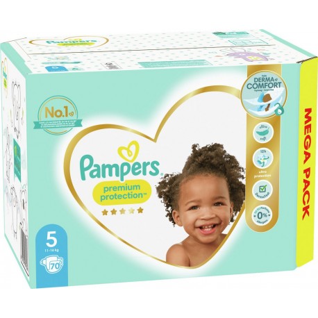 Pampers Couches bébé Taille 5 11-16Kg Premium Protection x70