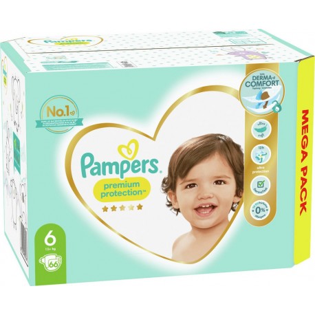 Pampers Couches bébé taille 6 : 13Kg et + premium protection