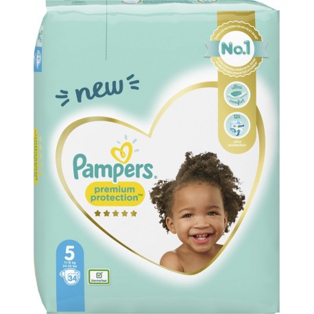 Pampers Couches bébé taille 5 : 11Kg - 16Kg premium protection x34