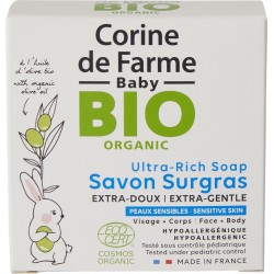 Corine De Farme Savon solide bébé surgras extra-doux certifié Bio savon 100g