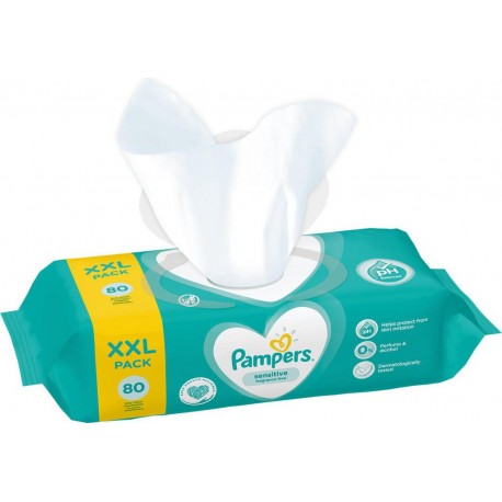 Pampers Lingettes Sensitive pour Bébé x80