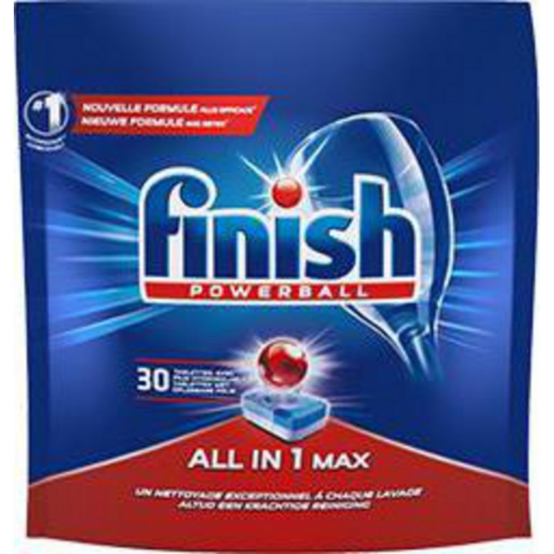 Finish Powerball - Tablettes lave-vaisselle Tout en 1 Max - 30 lavages (lot  de 5 pour 150 lavages) 