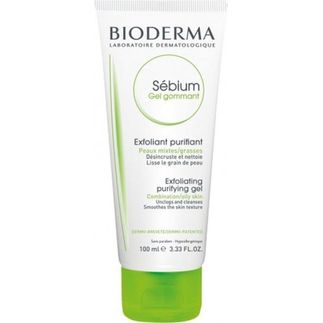 BIODERMA Sébium Gel Gommant Exfoliant Purifiant Peaux Mixtes Grasses 100ml (lot de 2)