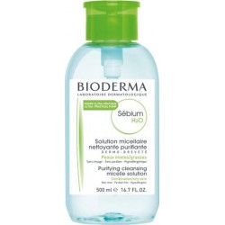 BIODERMA Sébium H2O Solution Micellaire Nettoyante Purifiante Peaux Mixtes Grasses 500ml (lot de 2)