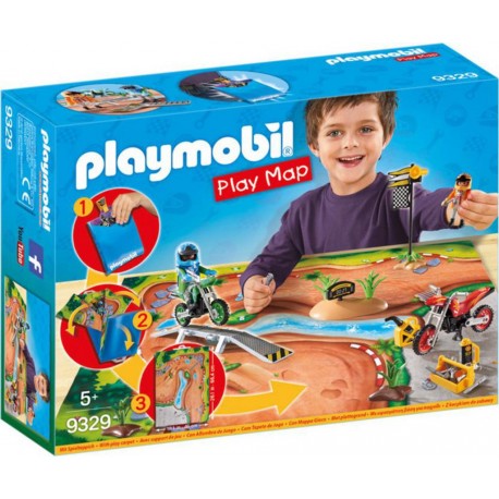 PLAYMOBIL 9329 Action - Pilotes Motocross Avec Support De Jeu