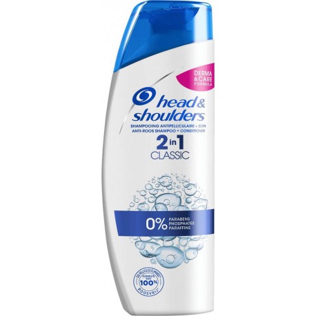 Head & Shoulders Shampooing Antipelliculaire + soin 2 in 1 Classic 255ml (lot de 4)