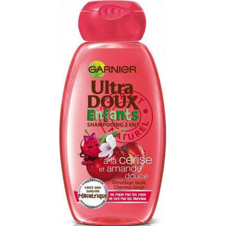 Garnier Ultra Doux Enfants Shampooing 2 en 1 à la Cerise et Amande Douce 250ml (lot de 4)