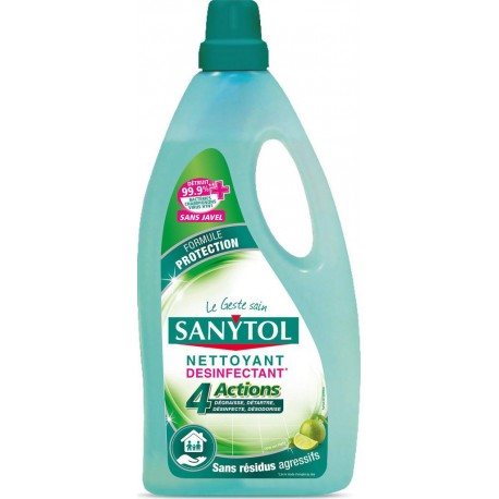 Sanytol Nettoyant désinfectant 4 actions citron vert bidon 1L