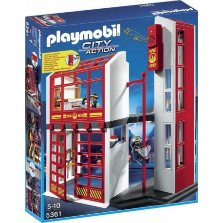 PLAYMOBIL 5361 City Action - Caserne De Pompiers Avec Alarme