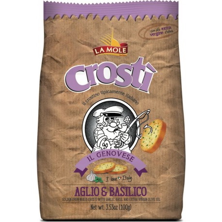 La Mole Biscuits apéritifs crosti ail & basilic