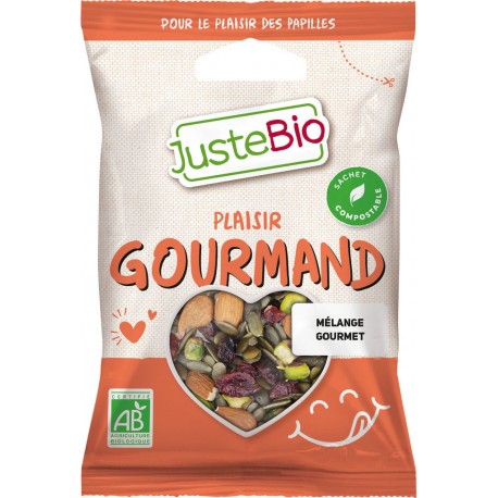 JUSTEBIO Juste Bio Mélange Canneberges, amandes, graines de courge, pistache 100g