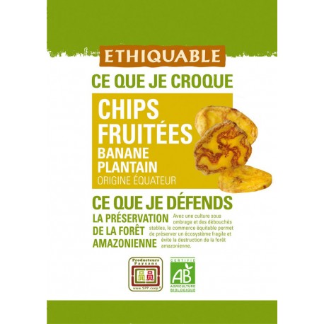 Ethiquable Chips bio banane plantain fruitées