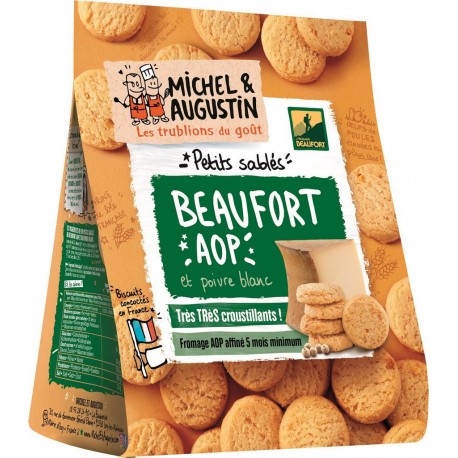 Michel Et Augustin Biscuits apéritifs sablés Beaufort/poivre 100g