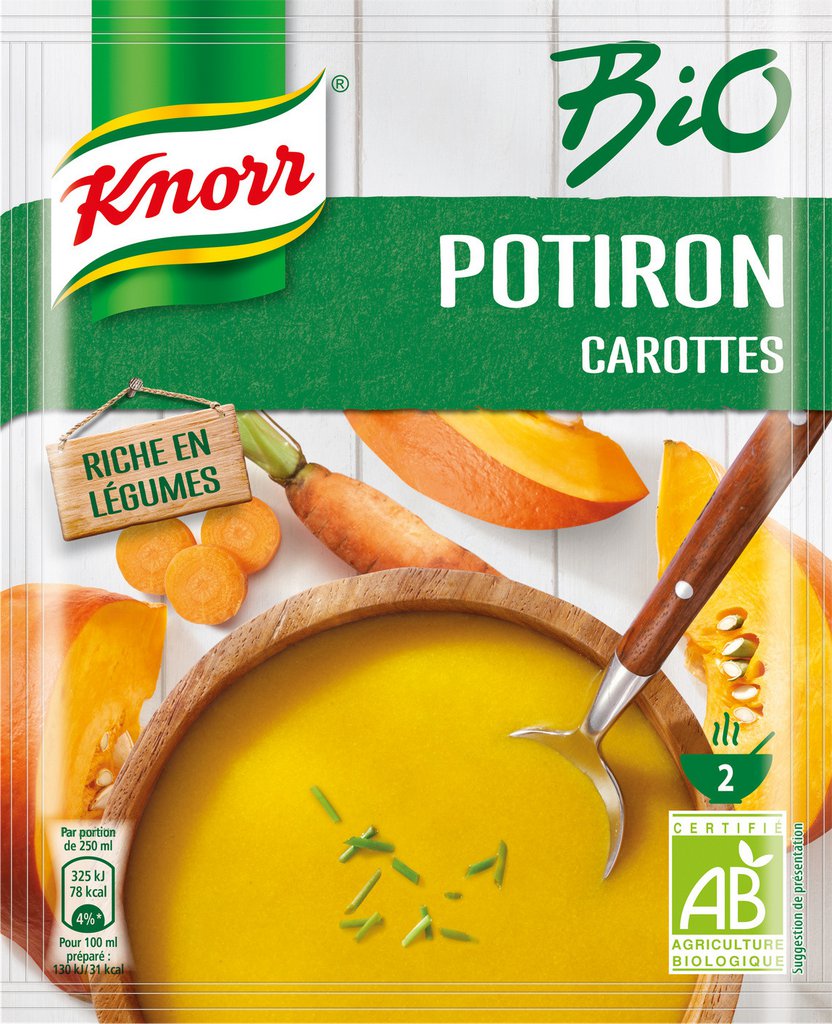 Knorr Soupe déshydratée Bio Potiron Carottes 