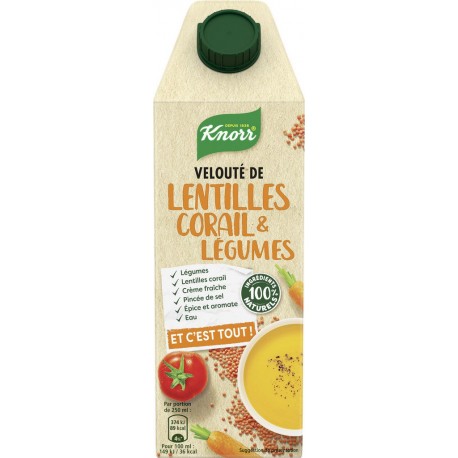 Knorr Velouté lentilles corail & légumes