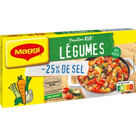 Maggi bouillons en cubes légumes en sel réduit