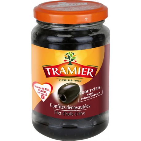 Tramier Olives noires confites dénoyautées 150g