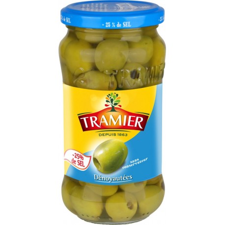 Tramier Olives vertes dénoyautées réduit en sel