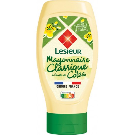 Lesieur Mayonnaise Classique Oeufs élevés en plein air Huile de Colza de France et Moutarde de Dijon 425g