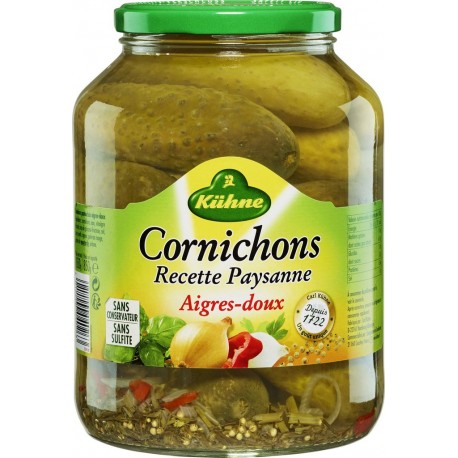 Kuhne Cornichons aigres-doux 850g