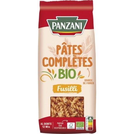 Panzani Pâtes Fusilli blé complet Bio 500g