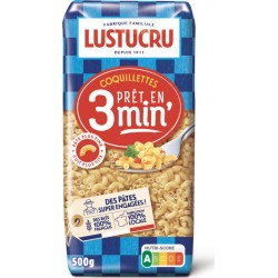 Lustucru Pâtes coquillettes al dente 3min 500g