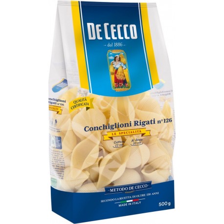 De Cecco Pâtes conchiglioni rigati n°126 500g