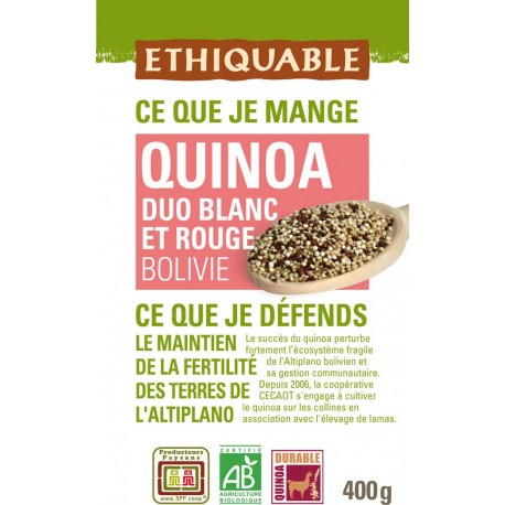 Ethiquable Quinoa bio duo blanc et rouge Bolivie