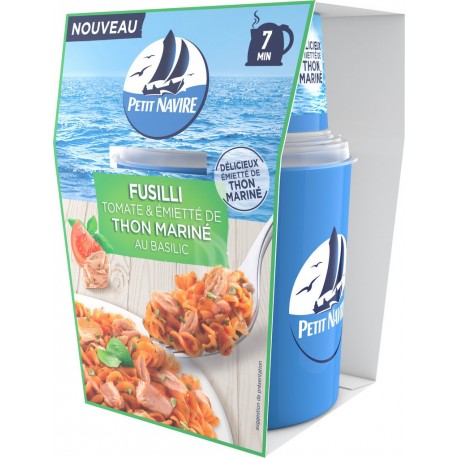 Petit Navire Pâtes instantanées fusilli tomate & émietté de thon mariné au basilic 7mn