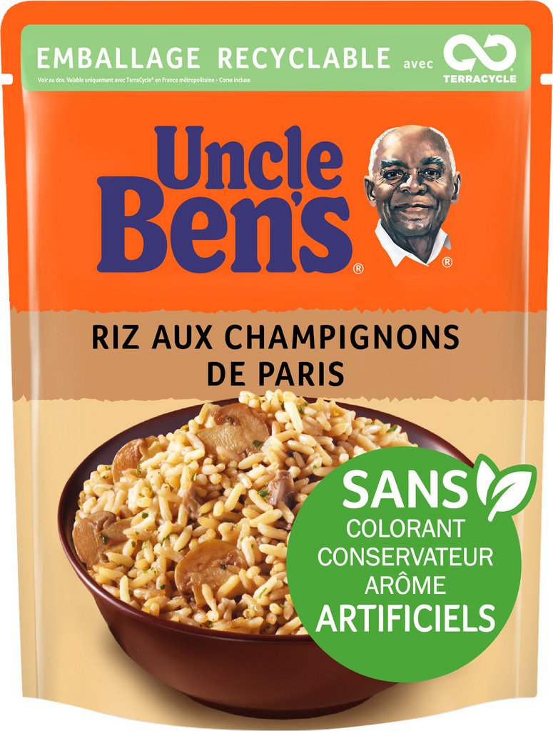 Uncle Ben's Riz micro-ondes aux champignons de Paris 2mn 250g 