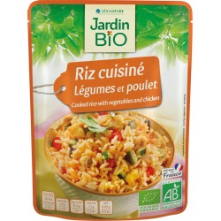 Jardin Biologique Riz cuisiné aux légumes & poulet