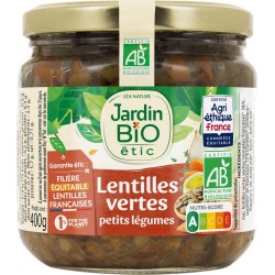 Jardin Bio Logique Plats cuisinés lentilles/petits légumes JARDIN BIO'LOGIQUE