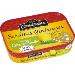 Connetable Sardines citron-basilic sans huile 140g