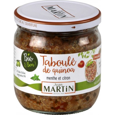 Jean Martin Taboulé bio de quinoa, menthe et citron, sans gluten 345g