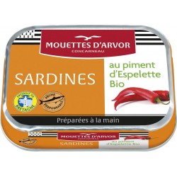 Les Mouettes D Arvor Sardine l’huile d’olive vierge extra et au piment d'Espelette LES MOUETTES D'ARVOR