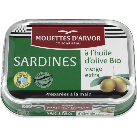 Les Mouettes d'Arvor Sardines à l'Huile d'Olive BIO 115g