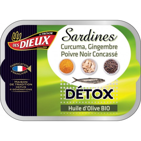 Le Tresor Des Dieux Sardines curcuma gingembre poivre noir detox huile d'olive