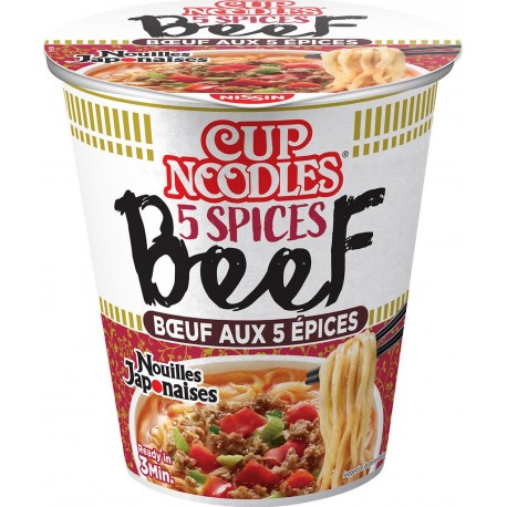 Cup Noodles Soupe de nouilles Japonaises Bœuf Nissin