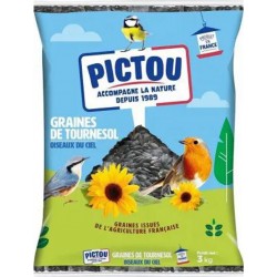 Pictou Graines De Tournesol Pour Oiseaux Du Ciel Grand Format 3Kg (lot de 3)
