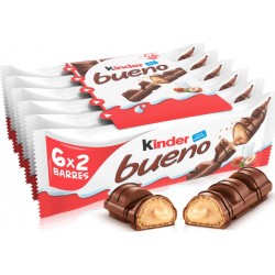 Kinder Bueno Barres chocolatées lait et noisette x12 258g